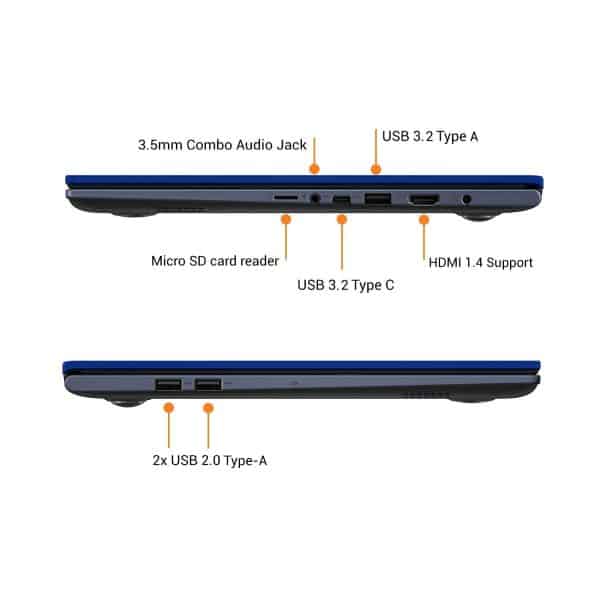 Asus VivoBook Ultra 15 (2020) Intel Core i3-1115G4 11th Gen, 15.6" (39.62 cm) FHD Thin and Light Laptop (8GB RAM/256GB NVMe SSD/Windows 10/Office 2019/Integrated Graphics/Blue/1.8 Kg) X513EA-BQ311TS - Image 5