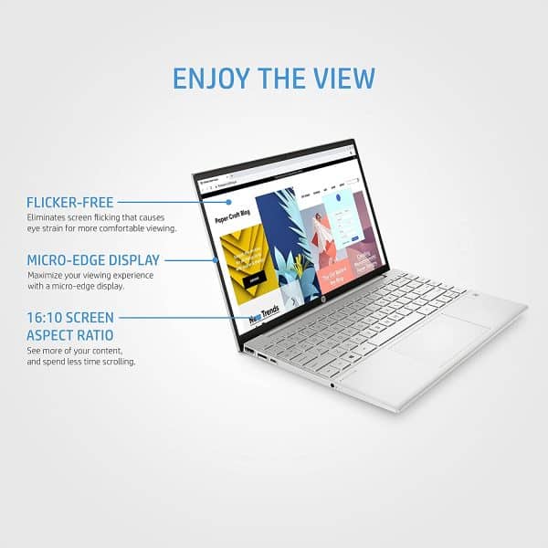 HP Pavilion Aero Ultra Thin & Light 13.3-inch(33.8 cm) WUXGA Laptop (Ryzen 5-5600U/16GB RAM/512GB SSD/Windows 10/MS Office/Natural Silver/0.97 Kg), 13-be0030AU - Image 3