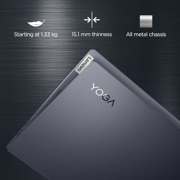 Lenovo Yoga Slim 7i 11 Gen Intel Core i5 14"(35.56cm) FHD IPS Thin & Light Touch Laptop (16GB/512GB SSD/Windows 10/MS Office/Backlit Keyboard/Fingerprint Reader/Slate Grey/1.36Kg), 82A300DFIN - Image 4