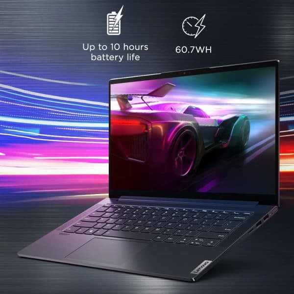 Lenovo Yoga Slim 7i 11 Gen Intel Core i5 14"(35.56cm) FHD IPS Thin & Light Touch Laptop (16GB/512GB SSD/Windows 10/MS Office/Backlit Keyboard/Fingerprint Reader/Slate Grey/1.36Kg), 82A300DFIN - Image 5
