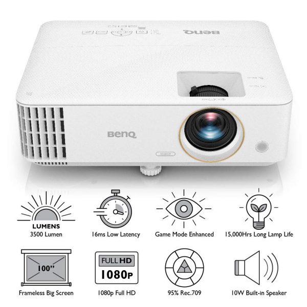 BenQ TH585 Full HD DLP Projector , 3500 Lumen, 1080p, 95% Rec.709, Low Latency, HDMI, 3D, 10W Speaker, Auto Keystone, Digital Lens Shift, 15000 Hrs Lamp Life - Image 3