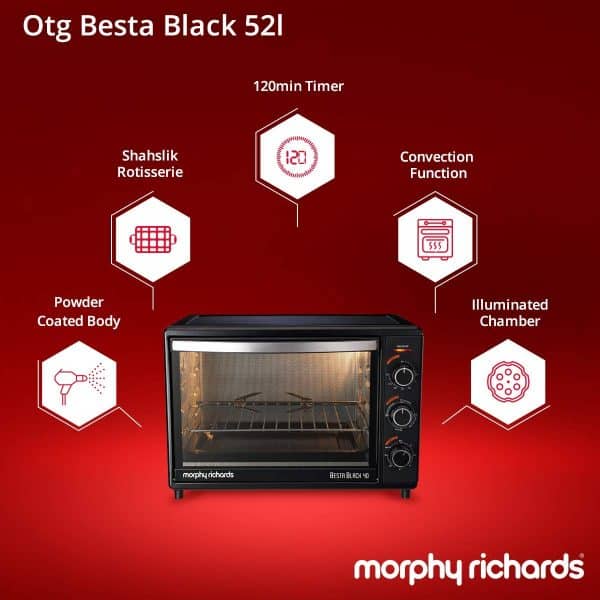 Morphy Richards Besta Oven Toaster Grill - 52L (Black) - Image 6