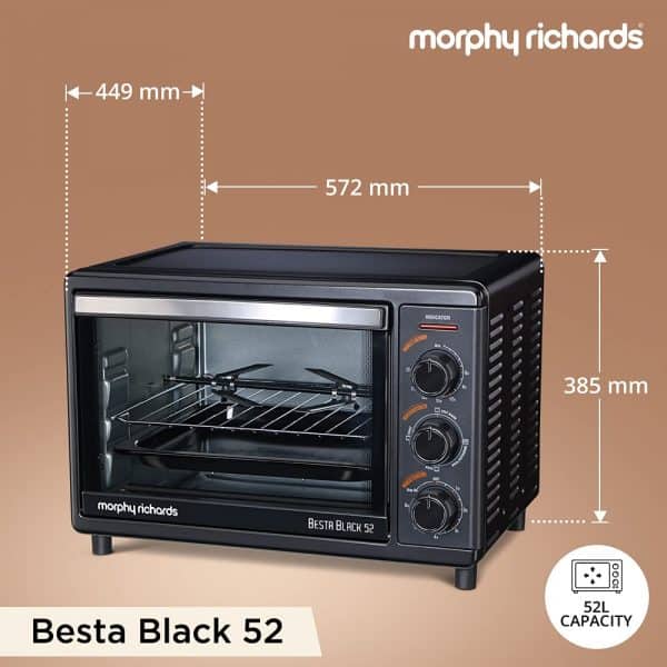 Morphy Richards Besta Oven Toaster Grill - 52L (Black) - Image 5