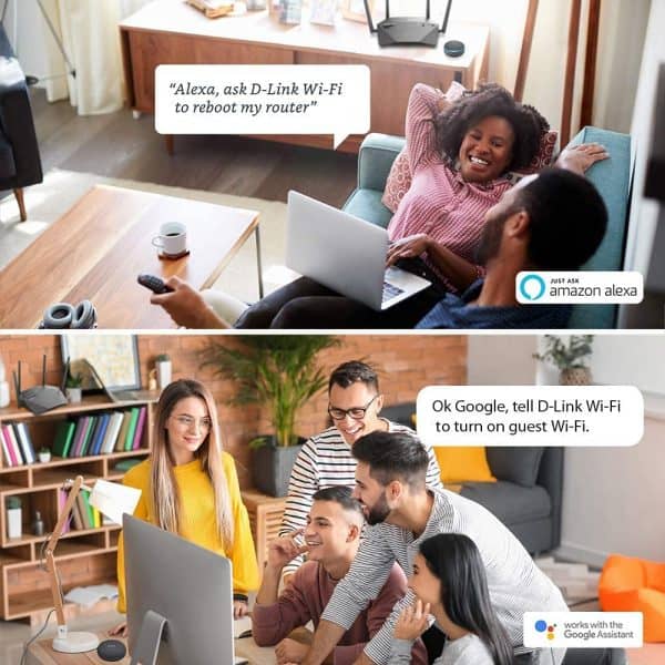 D-Link DIR-1950 AC 1900 MU-MIMO Daul Band EasyMesh WiFi Router, 5 Gigabit Port, 4 External Antenna, Voice Control Compatible, Profile Based Parental Control, Black - Image 5