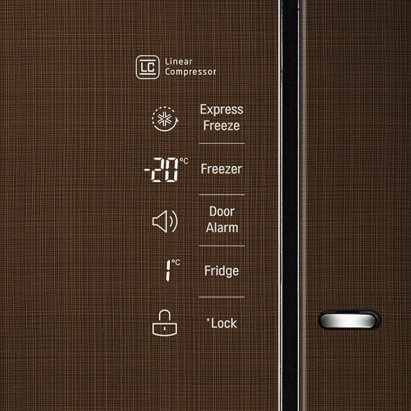 LG 675 L Wi-Fi Inverter Linear Door-in-Door Side-by-Side Refrigerator (GC-M247UGLN, Linen Brown) - Image 7
