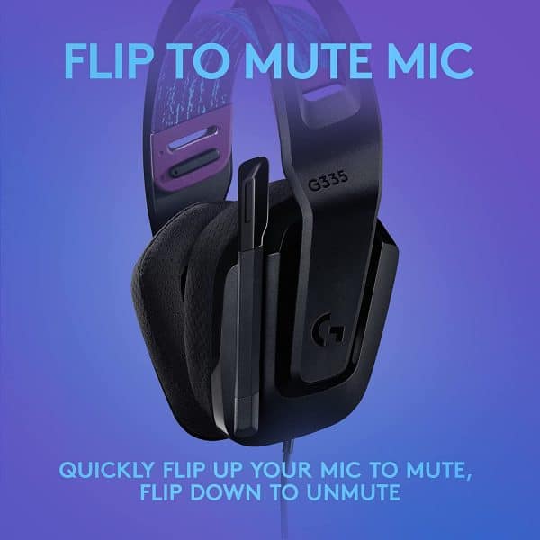 Logitech G335 Lightweight Wired Gaming Headset with Flip to Mute Microphone, 3.5mm Audio Jack, Memory Foam Earpads, Compatible with PC, Playstation, Xbox, Nintendo Switch (Black) - Image 5
