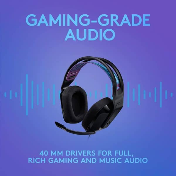 Logitech G335 Lightweight Wired Gaming Headset with Flip to Mute Microphone, 3.5mm Audio Jack, Memory Foam Earpads, Compatible with PC, Playstation, Xbox, Nintendo Switch (Black) - Image 8