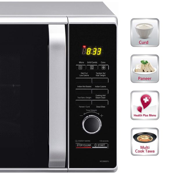LG 28 L Convection Microwave Oven (MC2886SFU, Silver, Diet Fry, With Starter Kit) - Image 3