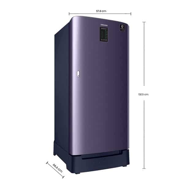 Samsung 198 L 4 Star Digital Inverter Single Door Refrigerator (RR21A2D2XUT/HL, Digi-Touch Cool, Base Stand with Drawer, Pebble Blue), Medium - Image 3
