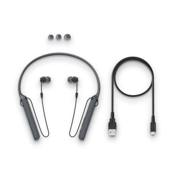 Sony WI-C400 Wireless in-Ear Neck Band Headphones with 20 hrs Battery Life, Light Weight, Bluetooth Headset with mic for Phone Calls, Vibration Notification, Work from Home, Tangle Free Cable (Black)
