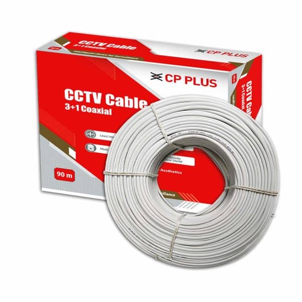 CP PLUS 3+1 Coaxial Pure Copper CCTV Camera Cable (90 Meter) White - Image 3
