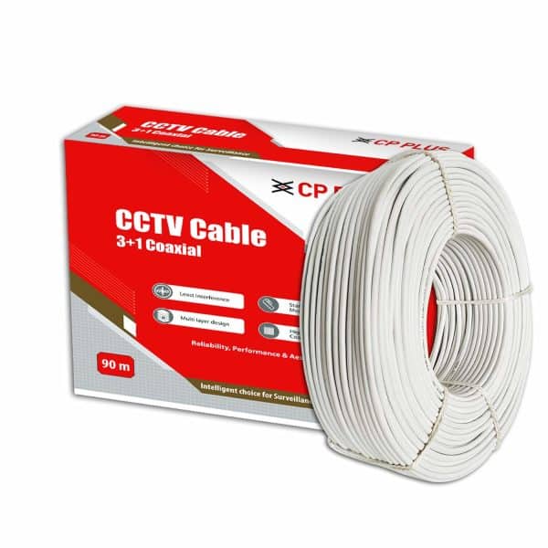 CP PLUS 3+1 Coaxial Pure Copper CCTV Camera Cable (90 Meter) White - Image 5