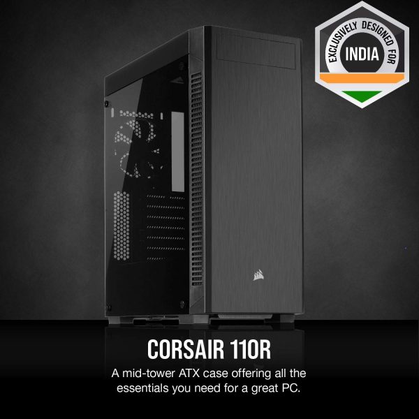 Corsair 110R Mid-Tower ATX Case, Acrylic Side Panel - Black - Image 3