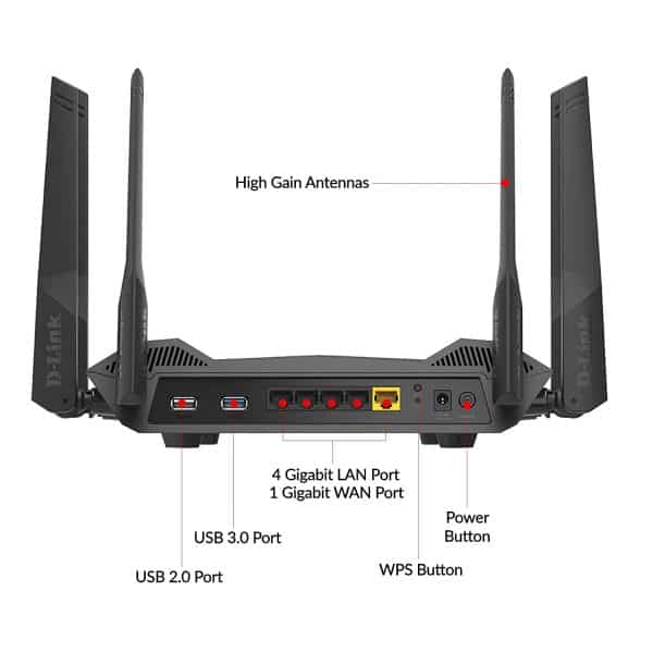 D-Link WiFi 6 Router AX5400 MU-MIMO Voice Control Compatible with Alexa & Google Assistant, Dual Band Gigabit Gaming Internet Network (DIR-X5460-US) - Image 2