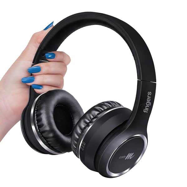 FINGERS Code-M Tap-2-Beat Wireless Headset - Foldable, Sweat-Resistant Design and Silky Soft Ear-Cups