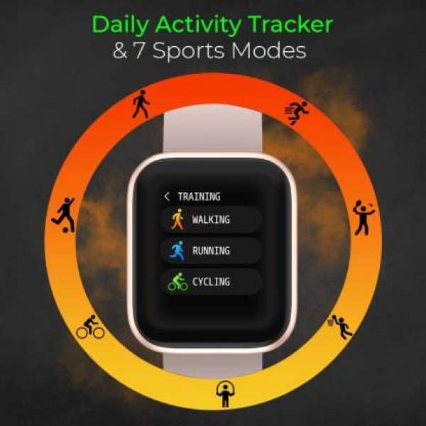 Fire-Boltt Ninja touch to Wake SpO2 Smartwatch  (Beige Strap, Regular) - Image 6