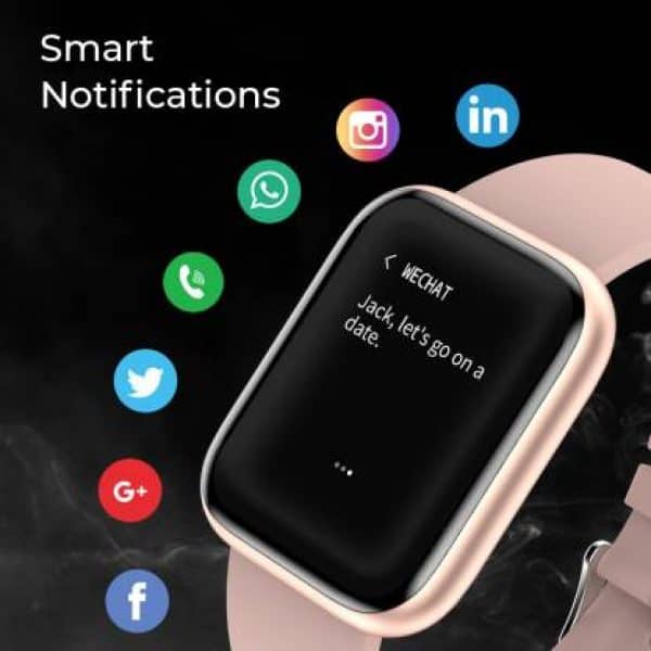 Fire-Boltt Ninja touch to Wake SpO2 Smartwatch  (Beige Strap, Regular) - Image 5