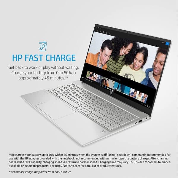 HP Pavilion 15 Ryzen 5 15.6-inch (39.6 cms) Thin & Light FHD Laptop (8GB/512GB SSD/B&O Audio/Windows 10/MS Office/Natural Silver/1.75 kg), 15-eh1101AU - Image 4