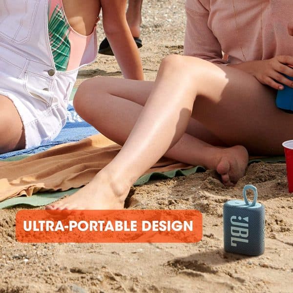 JBL Go 3, Wireless Ultra Portable Bluetooth Speaker, JBL Pro Sound, Vibrant Colors with Rugged Fabric Design, Waterproof, Type C (Without Mic, Blue) - Image 3