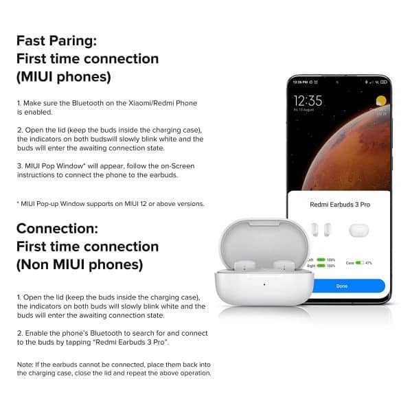 Redmi Earbuds 3 Pro, HD Wireless Audio with Qualcomm chipset, Dual Drivers, Up to 30hrs Battery Life & IPX4 Splash Proof (Blue) - Image 7