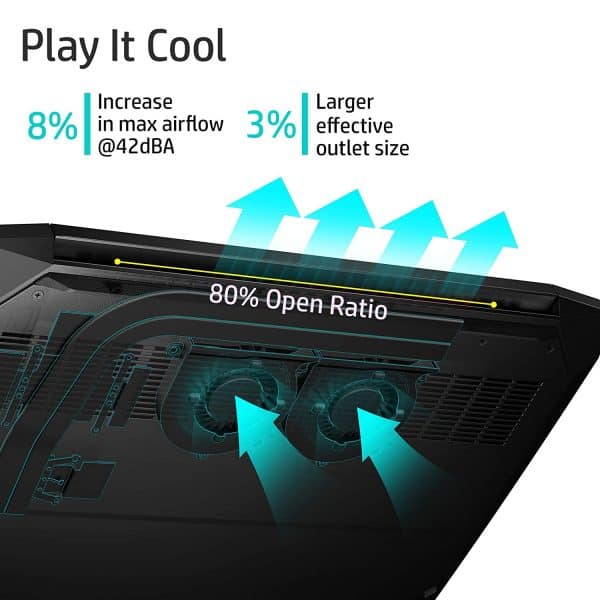 HP Pavilion Gaming 11th Gen Intel Core i5 15.6-inch(39.6 cm) FHD Gaming Laptop (8GB RAM/512GB SSD/RTX 3050 4GB Graphics/144 Hz/B&O/Win 10/MS Office/2.23Kg), 15-dk2012TX, Black - Image 5