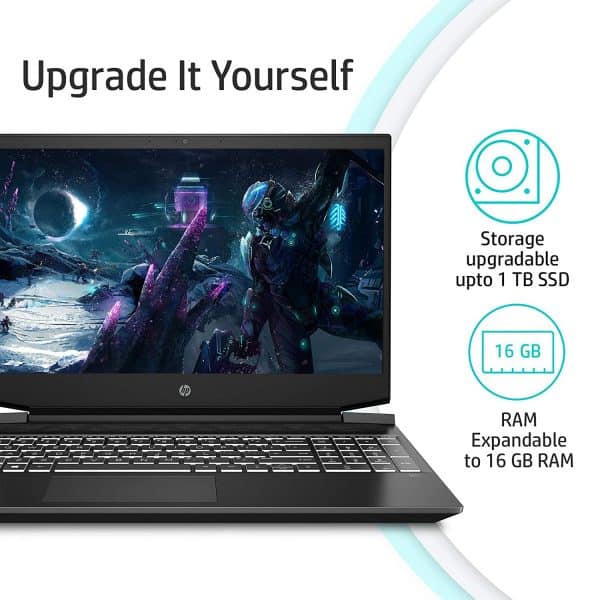 HP Pavilion Gaming 11th Gen Intel Core i5 15.6-inch(39.6 cm) FHD Gaming Laptop (8GB RAM/512GB SSD/RTX 3050 4GB Graphics/144 Hz/B&O/Win 10/MS Office/2.23Kg), 15-dk2012TX, Black - Image 8