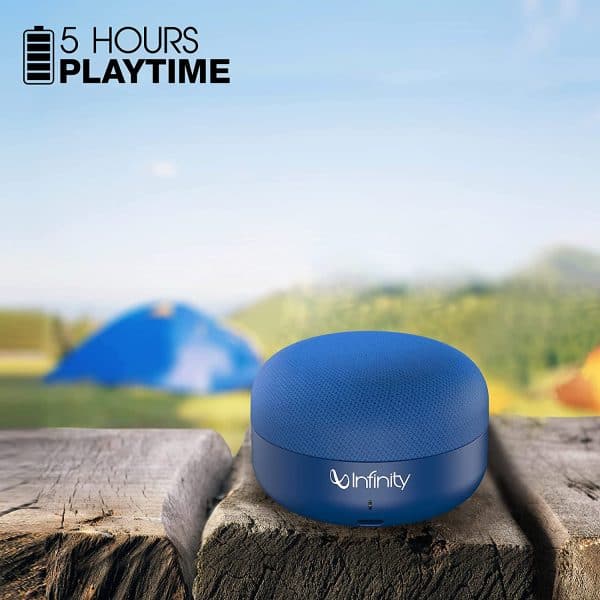 Infinity by Harman CLUBZ Mini Deep Bass Dual EQ Bluetooth 5.0 Wireless Portable Speaker (Blue) - Image 3