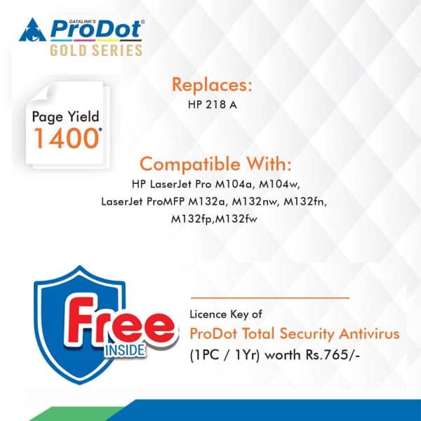 ProDot(Gold Series) PLH - 218 Laser Toner Cartridge Replaces HP 218A (Colour:Black) - Image 6