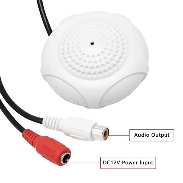 CCTV Microphone,Pickup for Audio Recording,Sound Monitor kit Microphone High Sensitive CCTV Microphone for CCTV Security Camera CCTV DVR Surveillance System - Image 5
