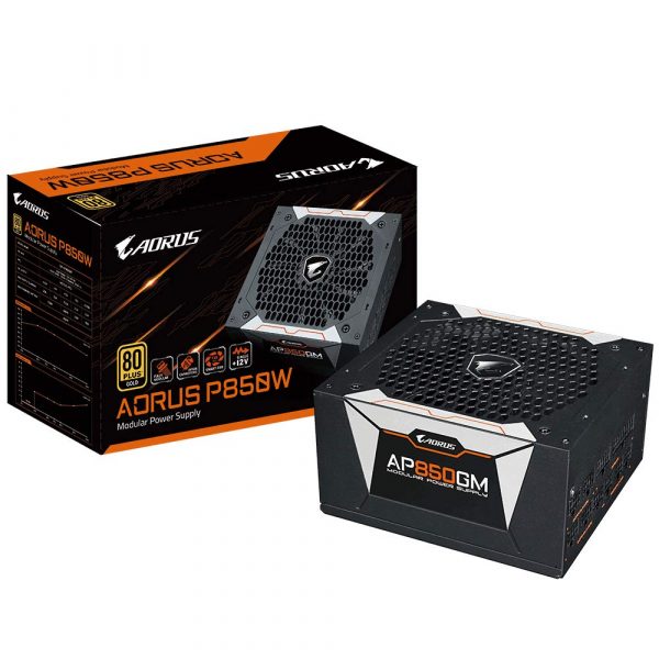 Gigabyte AORUS P850W 80 Plus Gold 850W, Fully Modular, Smart Fan Function, Power Protection