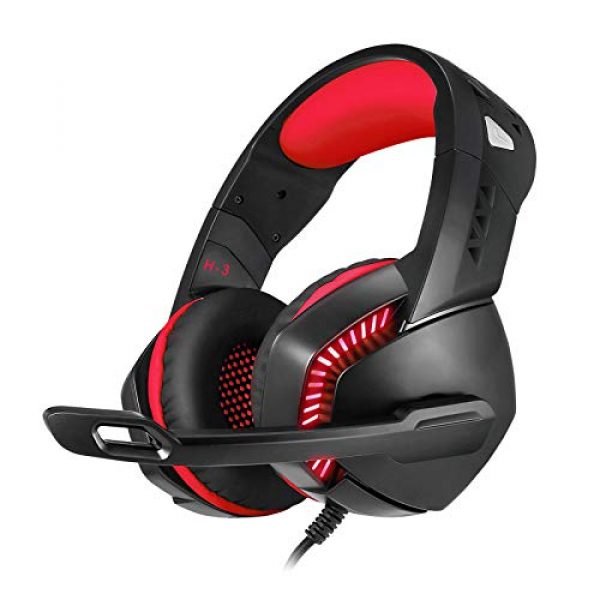 Cosmic Byte H3 Wired Gaming Headphone with Mic and LED (Red)