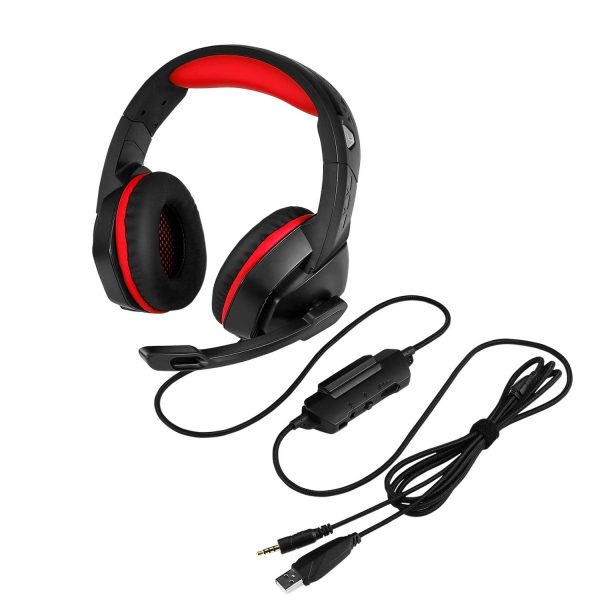 Cosmic Byte H3 Wired Gaming Headphone with Mic and LED (Red) - Image 4