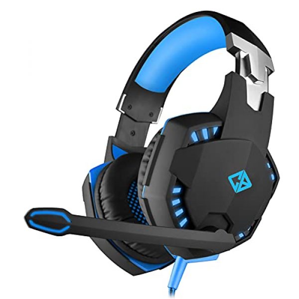 Cosmic Byte Over the Ear Headsets with Mic & LED - G2000 Edition (Black/Blue) Rubberized Texture
