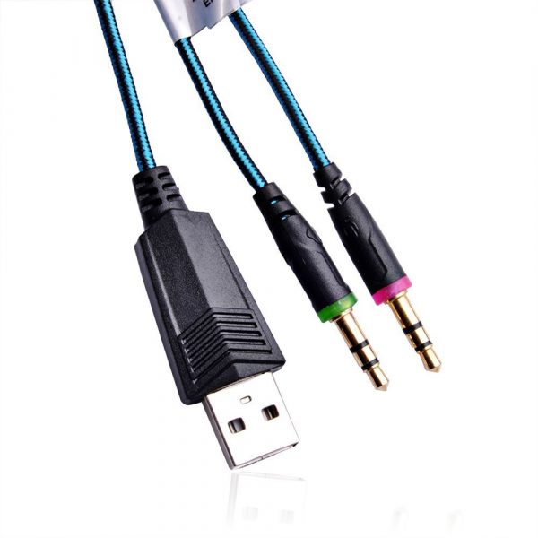 Cosmic Byte Over the Ear Headsets with Mic & LED - G2000 Edition (Black/Blue) Rubberized Texture - Image 3