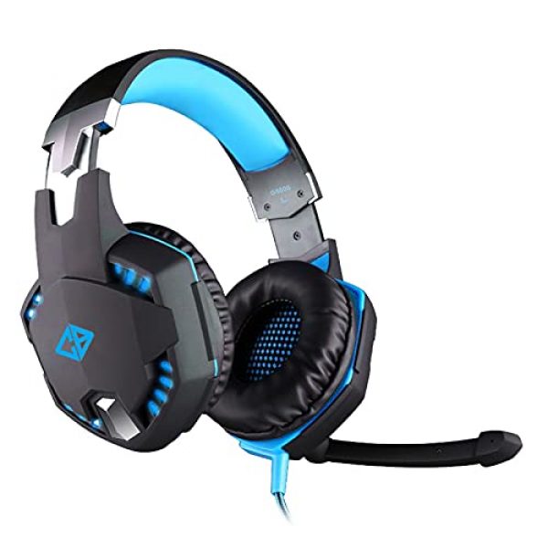 Cosmic Byte Over the Ear Headsets with Mic & LED - G2000 Edition (Black/Blue) Rubberized Texture - Image 6