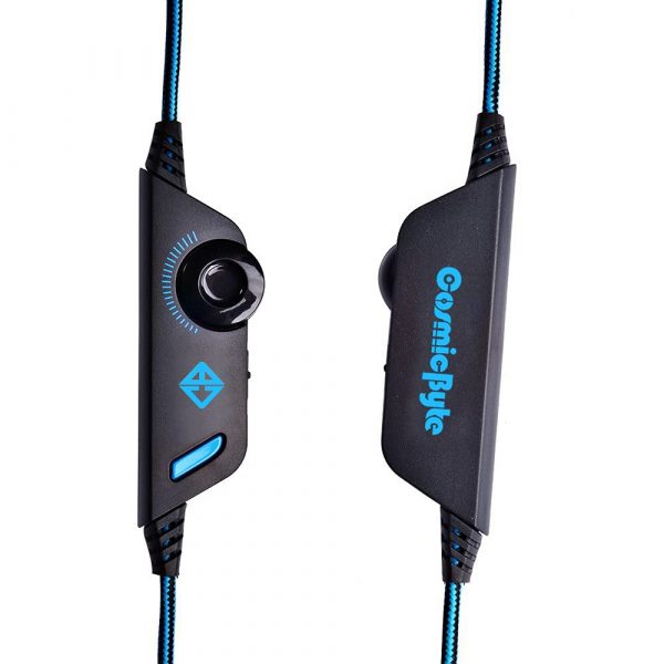 Cosmic Byte Over the Ear Headsets with Mic & LED - G2000 Edition (Black/Blue) Rubberized Texture - Image 8
