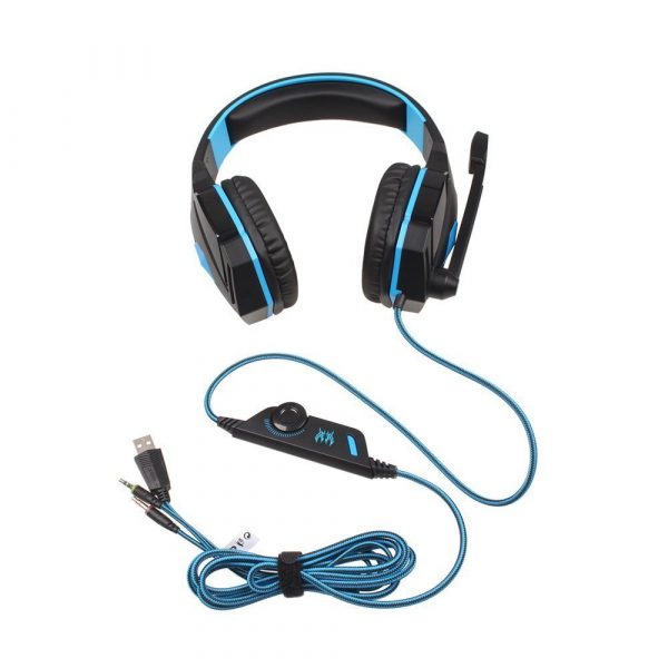Cosmic Byte Over the Ear Wired Headsets with Mic & LED - G4000 Edition Blue/Black - Image 4