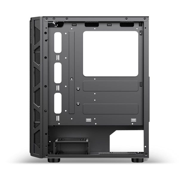 Ant Esports 510 AIR Mid Tower Gaming Cabinet Computer Case Supports E-ATX, ATX, Micro-ATX, Mini-ITX Motherboard Sliding Tempered Glass Side Panel, 3x120 mm ARGB Front 1x120 mm ARGB Rear Fans, Black - Image 10