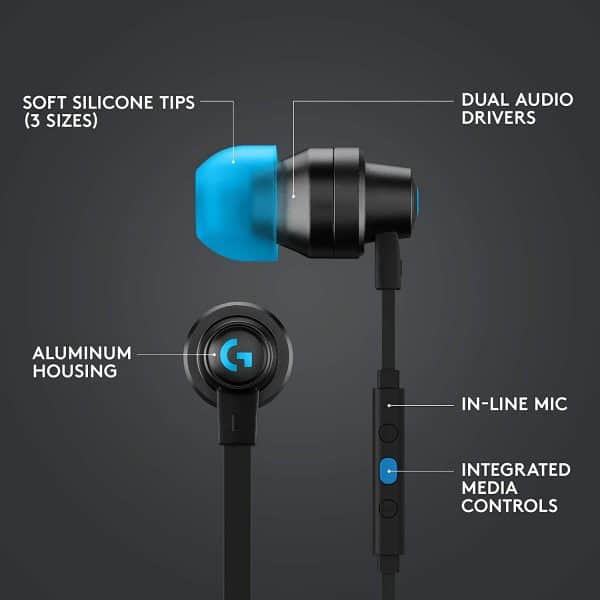 Logitech G333 Wired in Ear Earphones with Mic (Black) - Image 6