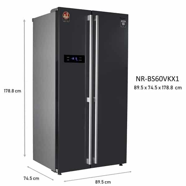 Panasonic 584 L with Inverter Side by Side Refrigerator (NR-BS60VKX1, Dark Grey) - Image 2