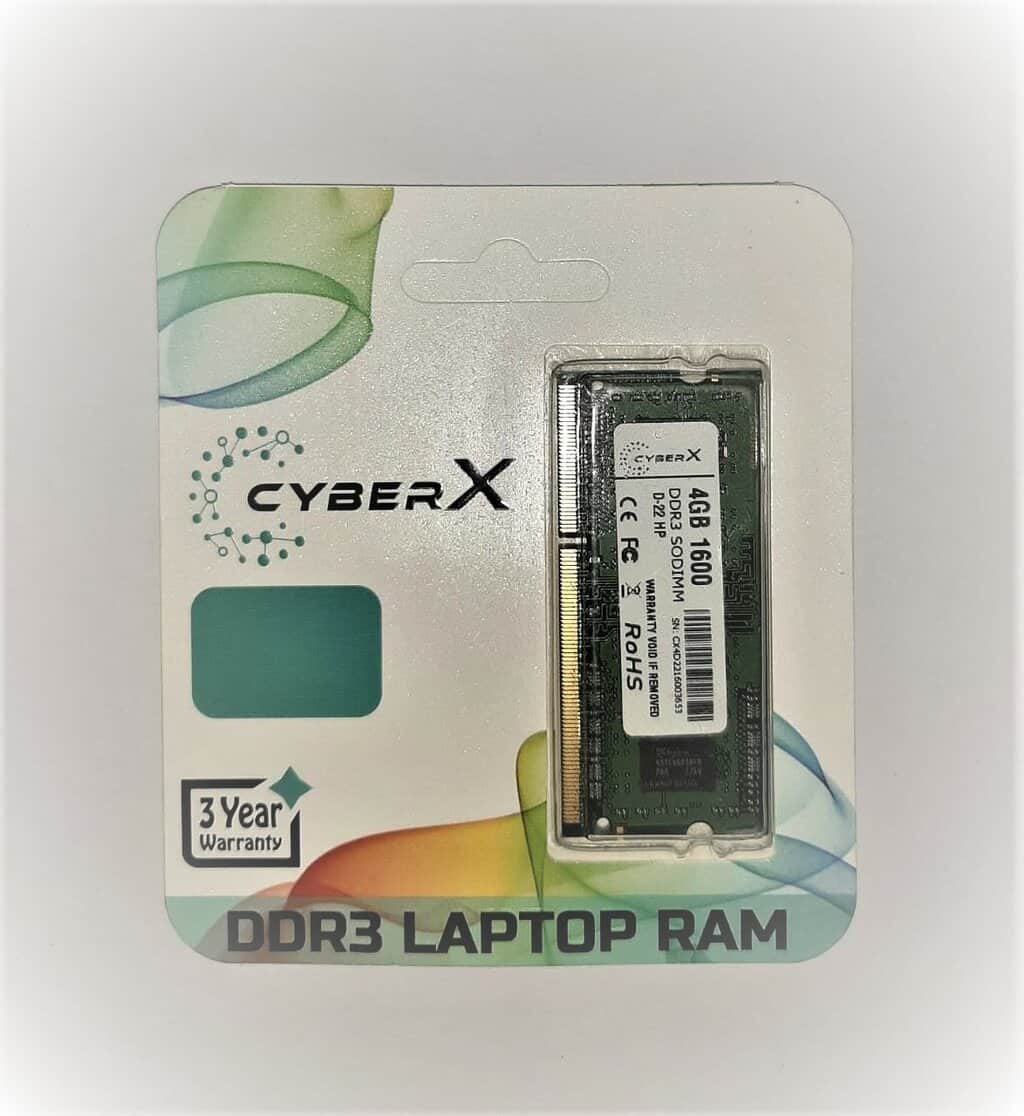 CyberX 4 GB DDR3 1600MHZ Laptop RAM -CY-1600-L4G-D3 – DATAMATION