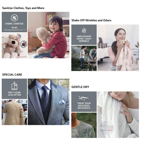 LG Smart Wi-Fi TrueSteam Clothing Care Styler - Refresh, Sanitize & Wrinkle Free Clothes (S3RF, Linen Brown) - Image 4