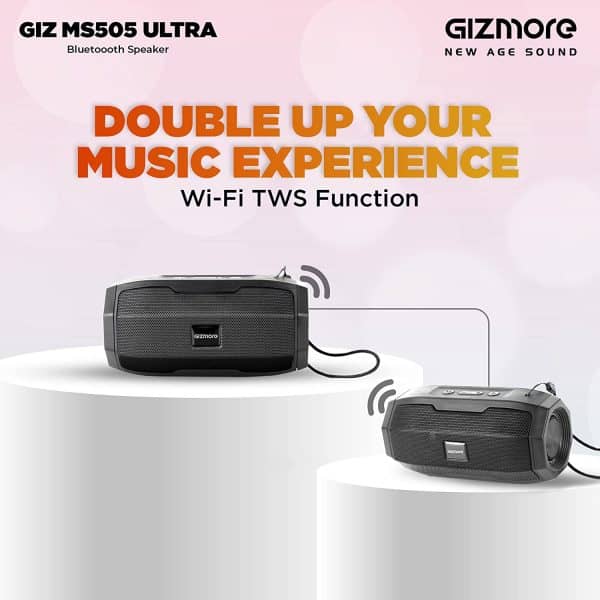 GIZMORE GIZ MS505 Ultra Pocket Melody Portable BT Speaker with TWS Function - Black - Image 5