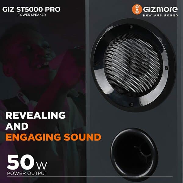 GIZMORE GIZ Tallboy ST5000 PRO 5000 Watt Wireless Bluetooth Tower Speaker (Black) - Image 3