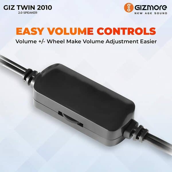 GIZMORE GIZ Twin 2010 10 Watt 2.0 Channel USB Multimedia Speaker (Black) - Image 5