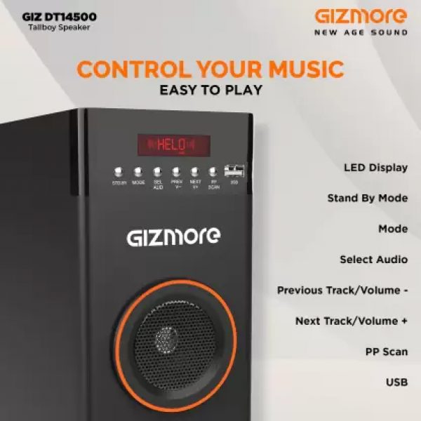 Gizmore DT14500 140 W Bluetooth Soundbar  (Black, Stereo Channel) - Image 3