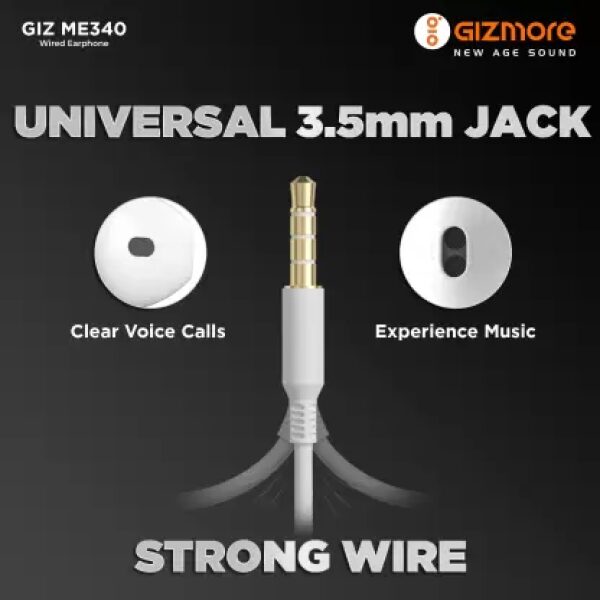 Gizmore GIZ ME340 Wired Headset  (White, In the Ear) - Image 5