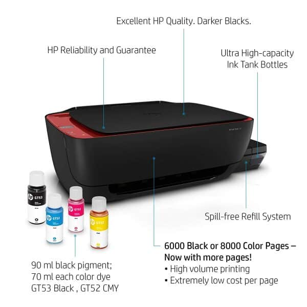HP Ink Tank 316 Color Printer, Scanner and Copier for Home/Office, High Capacity Tank USB connection - Image 4