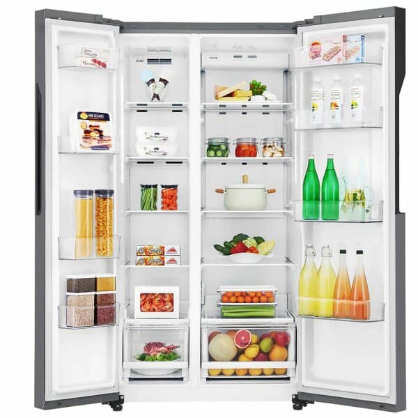 LG 688 Liters Side By Side Inverter Refrigerator (GCB257KQDV, Dazzle Steel) - Image 2