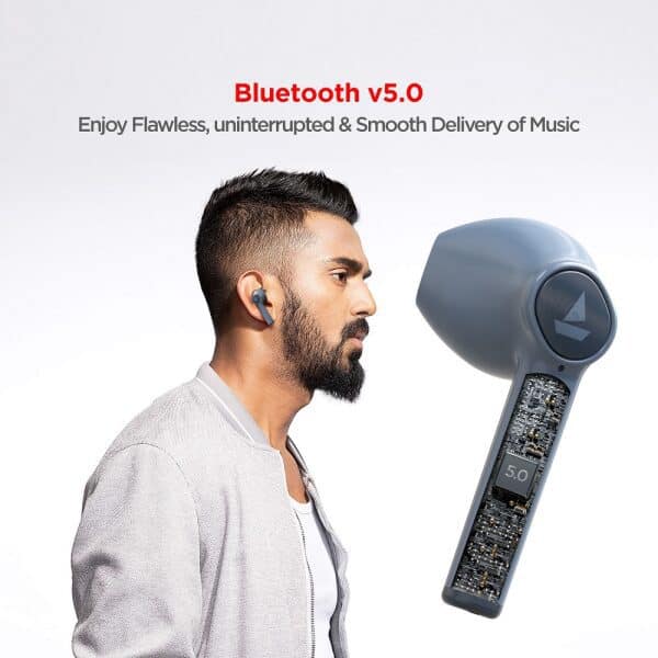 boAt Airdopes 138 Twin Wireless Earbuds with IWP Technology, Bluetooth V5.0, Immersive Audio, Up to 15H Total Playback, Instant Voice Assistant and Type-C Charging, Steel Blue - Image 2
